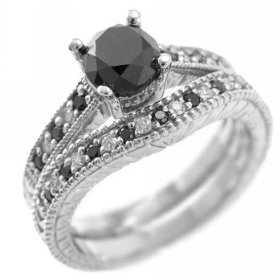 Black Diamond Engagement Ring